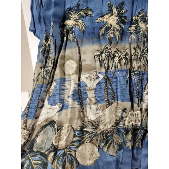 Campia Moda Camp Hawaiian Style Shirt Pin Up Girls Made in Korea Men's Size XL - Picture 2 of 6
